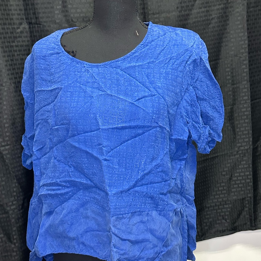 Rabbit Rabbit Rabbit Royal Blue Textured Short Sleeve Top